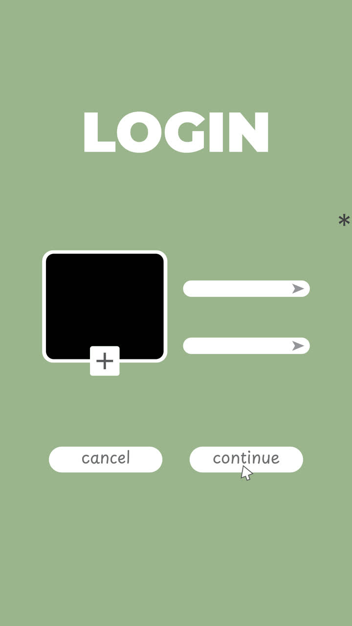 Animated Login Screen with Mouse Cursor Interacting with Input Fields