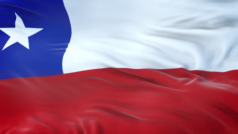 chile flag waving in the wind with highly detailed fabric texture. seamless loop