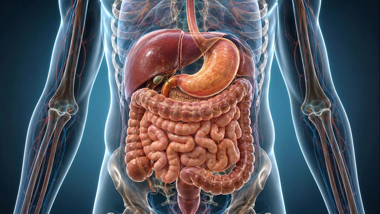 3D Medical Animation of Human Digestive System Anatomy