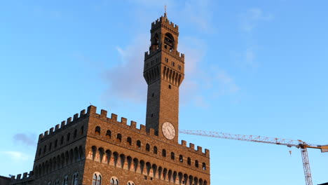 tower of palazzo vecchio, historical palace in florence