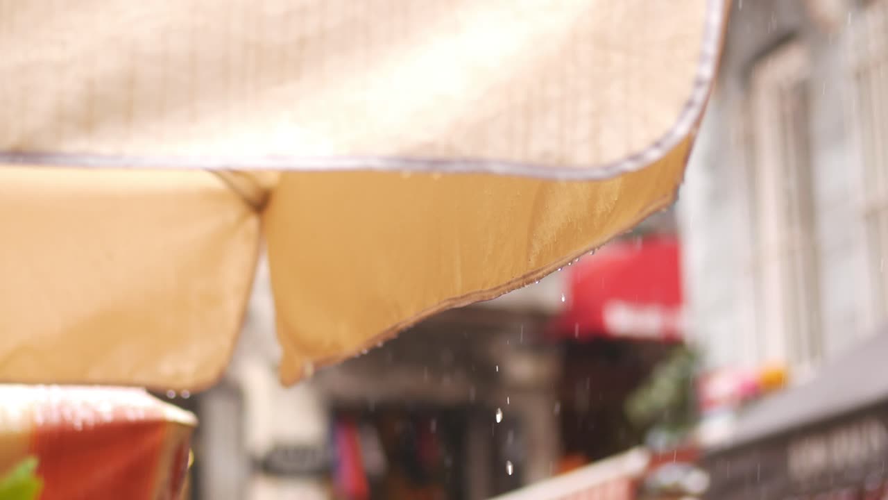 도시에서 비가 오는 날