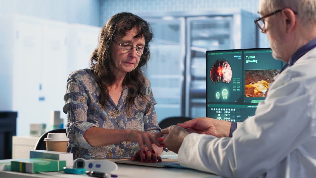 Vertical Video Health expert does oxygen saturation measurement in the cabinet