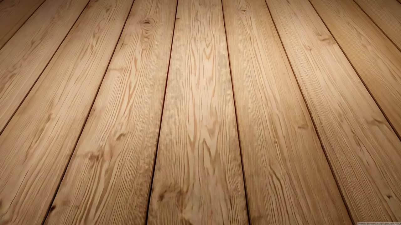 Rendering di listelli per pavimenti in legno che reagiscono al cambio di luce dall'alto in uno studio, rivelando venature e nodi