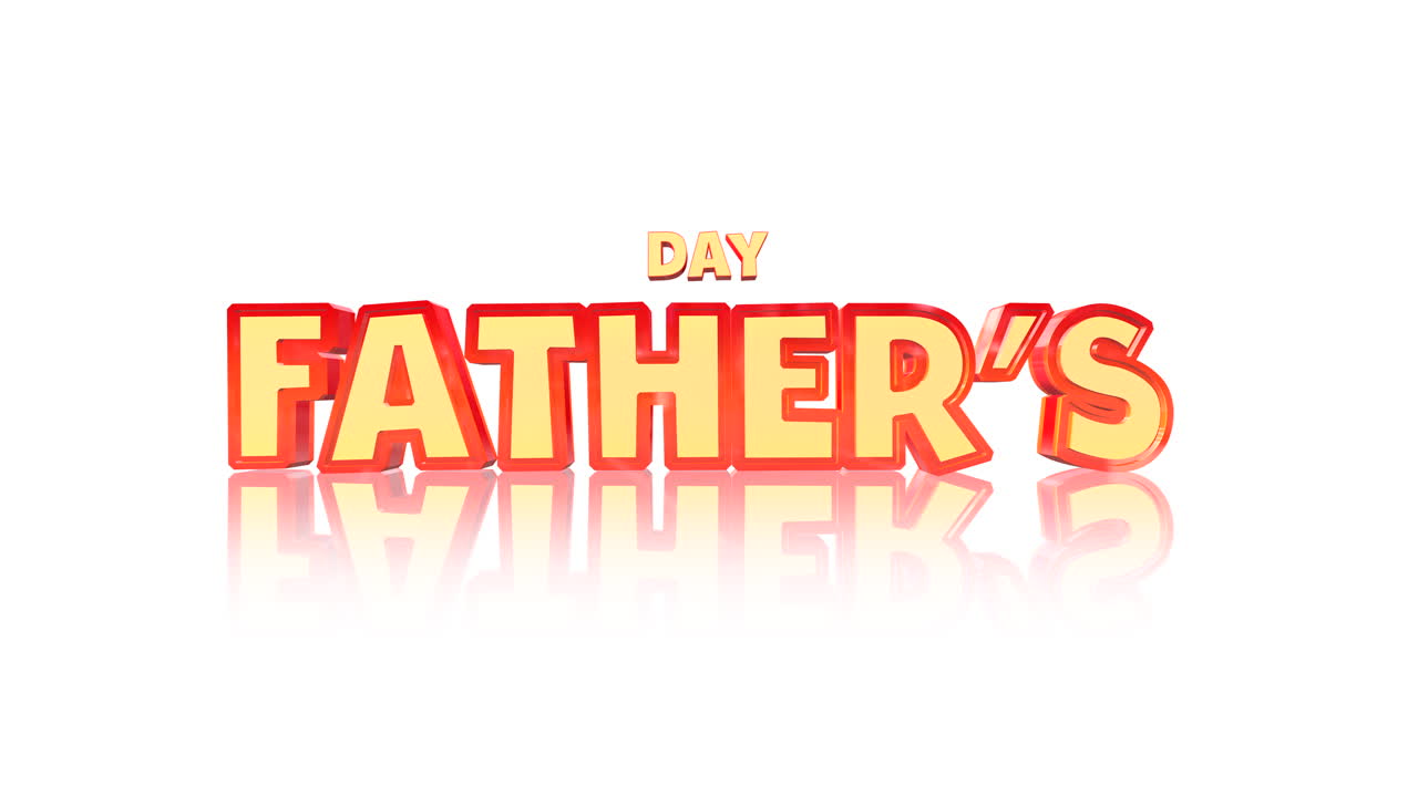 Cartoon Fathers Day text on white gradient