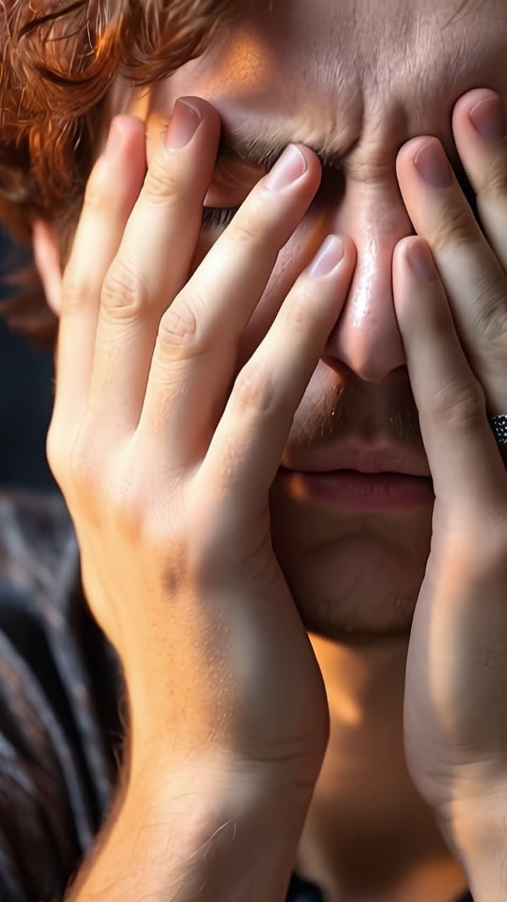 Esplorando il viaggio dell'emozione: Dalla disperazione alla determinazione catturata in due potenti fotogrammi di espressione e introspezione.