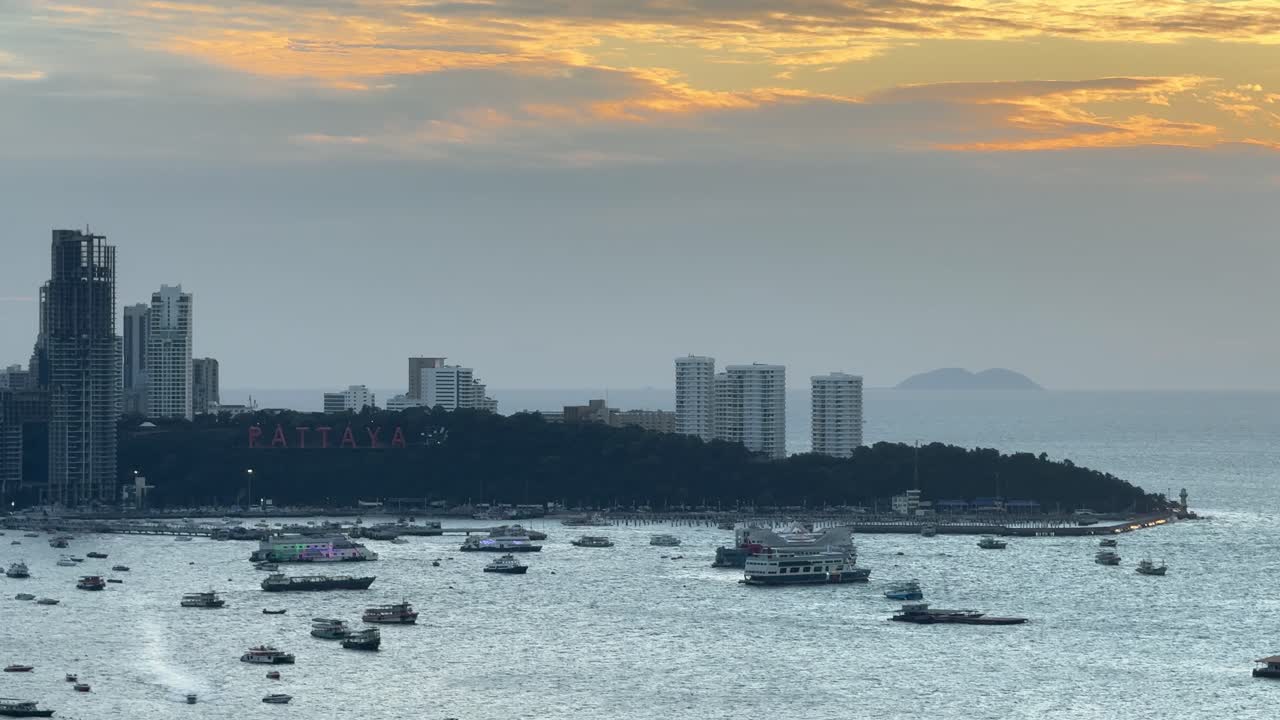 Pattaya golden hour skyline Gulf of Thailand viewpoint Southeast Asia