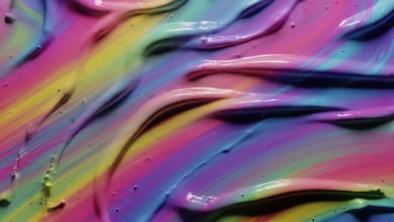 Abstract Rainbow Paint Swirls