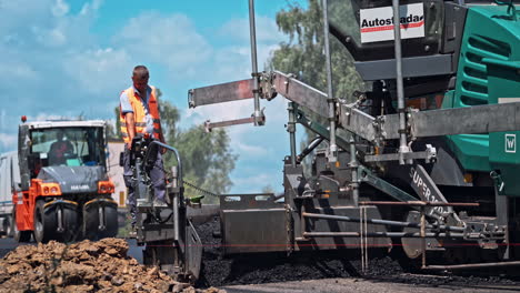 road workers repair road