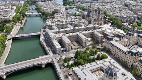 paris skyline at paris in france island france. beautiful seine river. notre dame church skyline. paris skyline at paris in france island france. downtown cityscape. french capital city