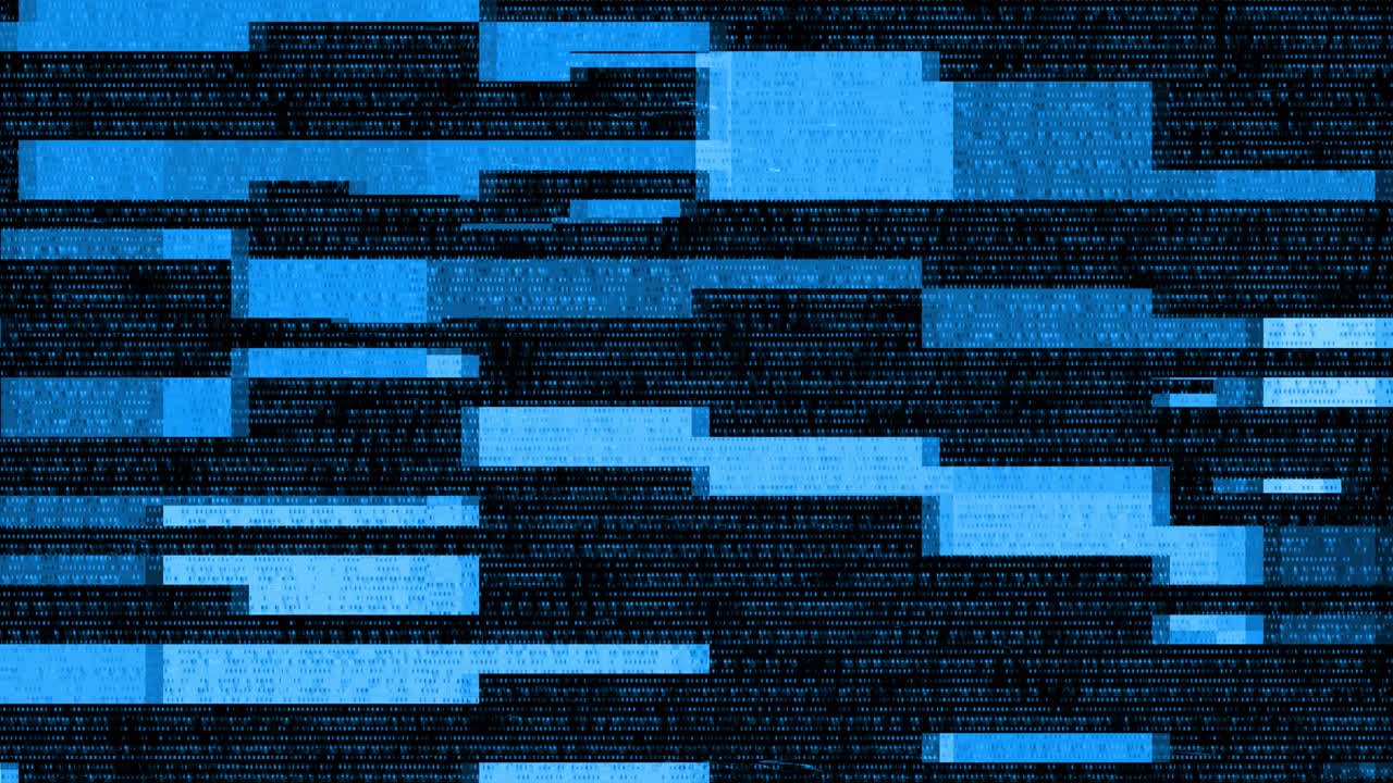 4k loop old vhs glitches and static noise blue background unique design abstract digital pixel noise