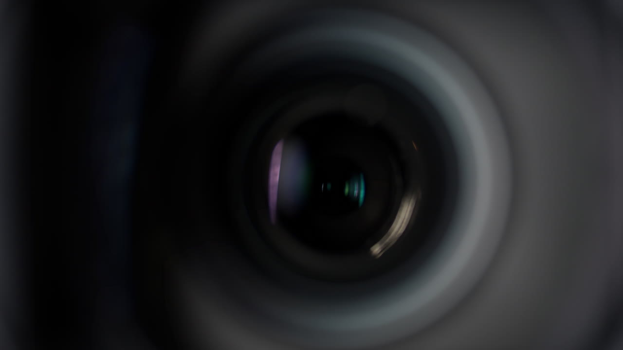 Close up of the lens of a camera