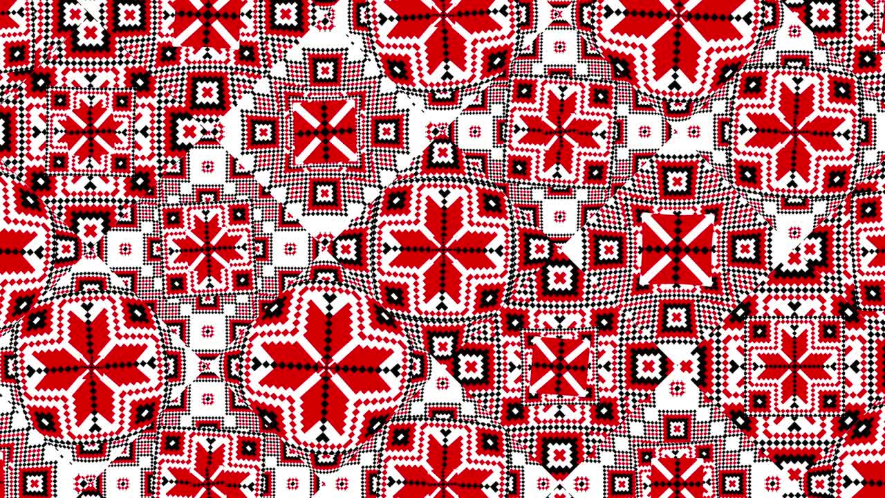 Folkelig østeuropæisk ornament. 4K. Animationseffekter på lærredet.