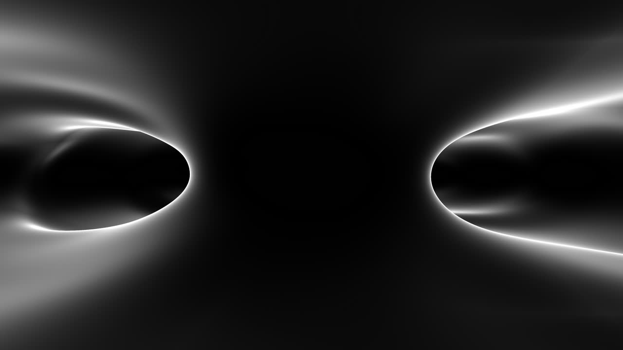 Abstrakt hvid tunnel og hvirvelcirkler i sort gradient.