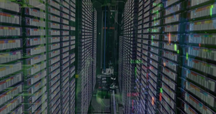 Automated Tape Library in Data Center with Digital Data Overlays