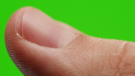 close-up of a thumb nail