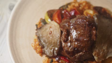 beef and vegetable medley with rice