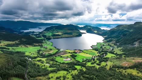 aerial footage beautiful nature norway.