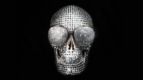 amazing diamond covered skull with and sunglasses