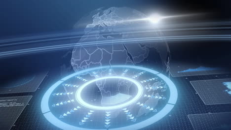animación del procesamiento de datos en todo el mundo