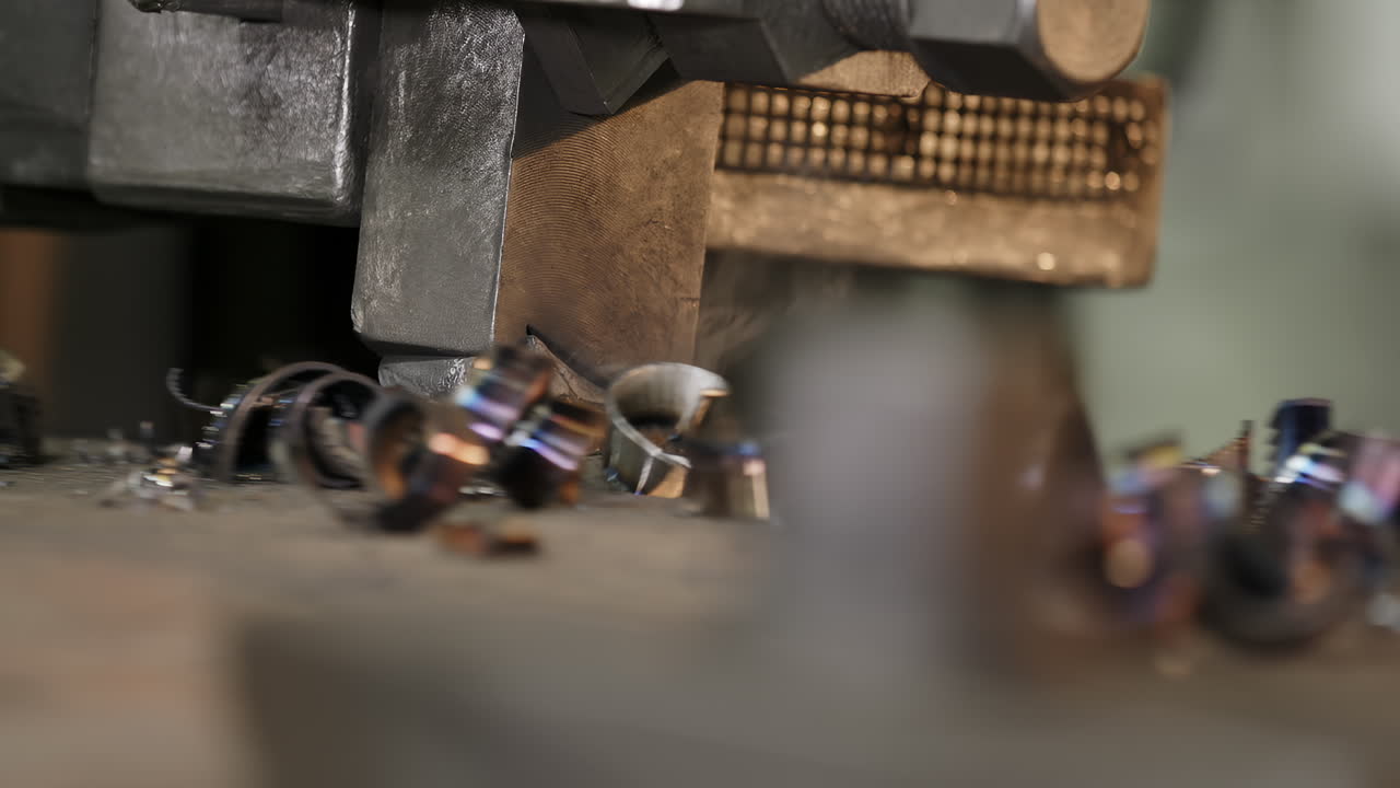 Metal Press Machine in Operation