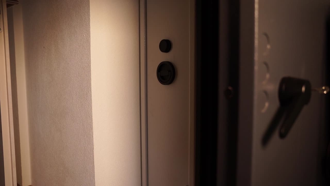 A hunter unlocks his secure gun cabinet, retrieves his rifle, and prepares for the next hunt, ensuring safety and proper firearm handling.
