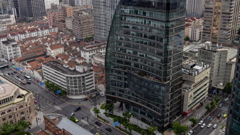 timelapse of the shanghai city skyline from a high vantage point