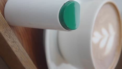close-up of a coffee cup display