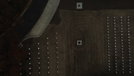 top view overhead of white graves headstone in rows, sideways, fayetteville