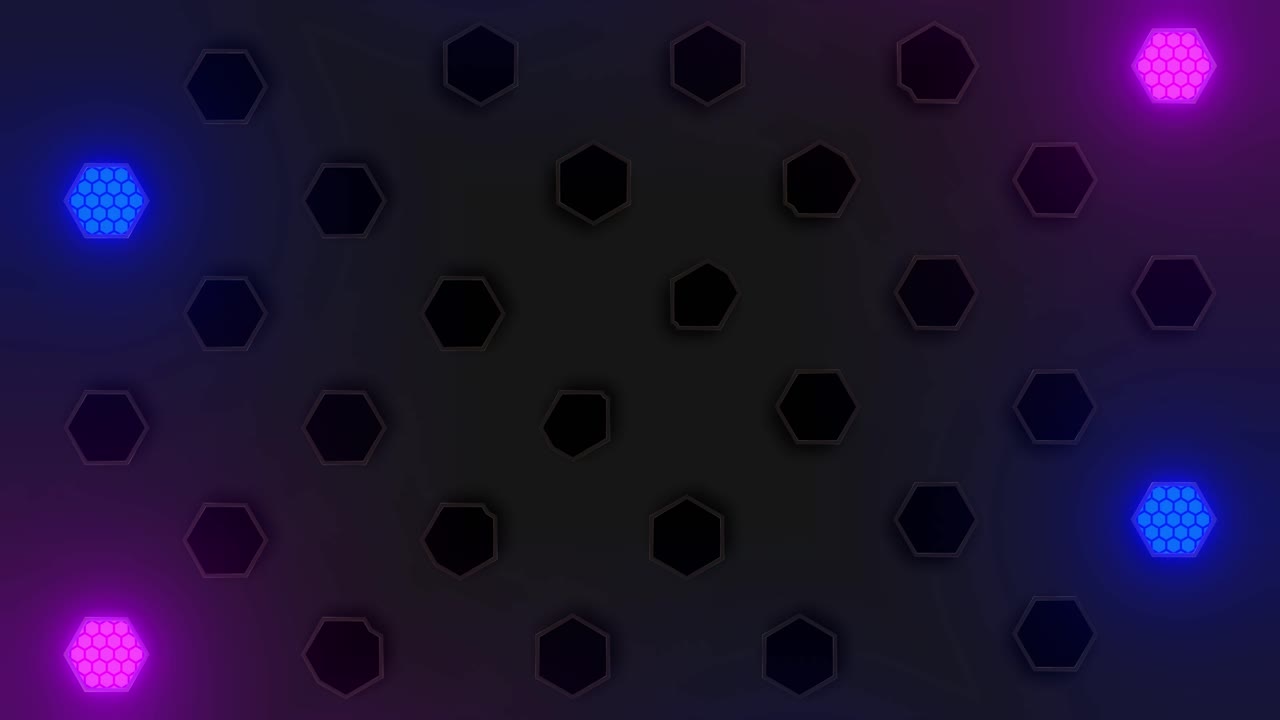Neon Hexagon Pattern Background