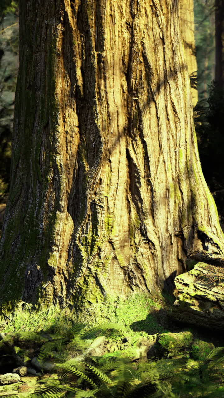 Majestic giant sequoia tree standing tall in serene forest setting
