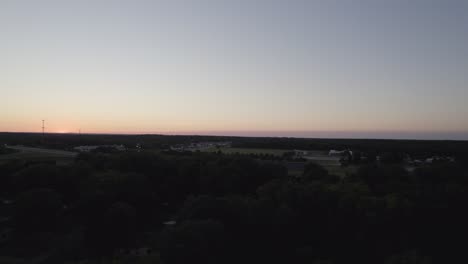 small town captured at dusk.