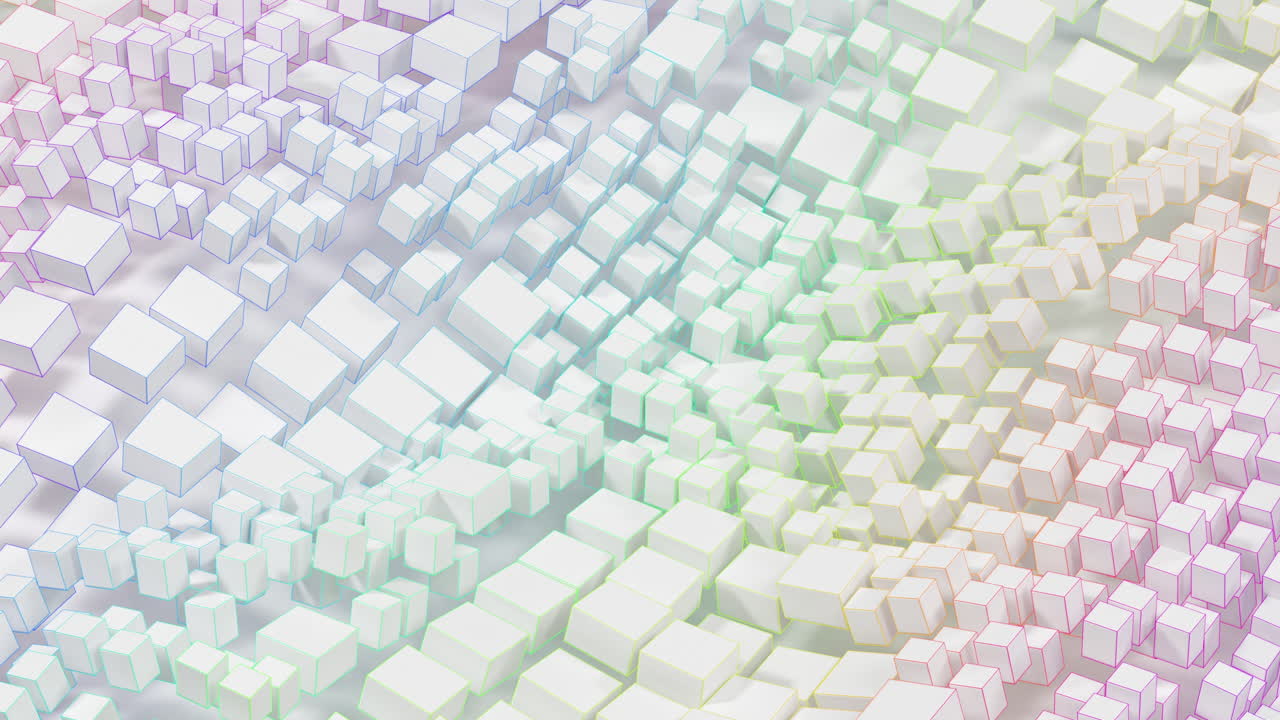 figuras geométricas y cubos, renderización en 3d.