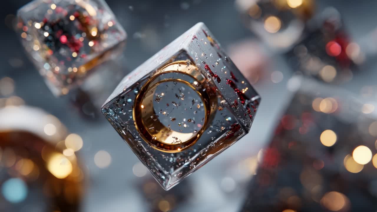 A Captivating Visual of Glittering Cube Designs in Motion, Showcasing Beautiful Patterns and a Dynamic Play of Light, Perfect for Digital Art Enthusiasts and Creatives