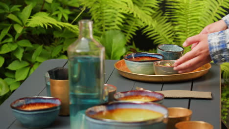 Outdoor Dining Table Setting with Food