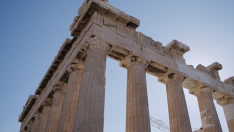 las columnas que fortalecen el templo, el templo del partenón de atenas día soleado, lista del patrimonio mundial