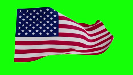 la bandera de los estados unidos ondeando en el viento (pantalla verde + fondo negro + luma mate transparente)