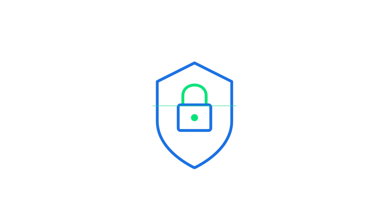 Animated Security Shield Icon Locking and Unlocking