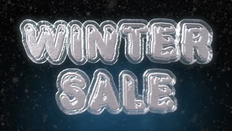 venta de invierno animación de bucle de texto en 3d