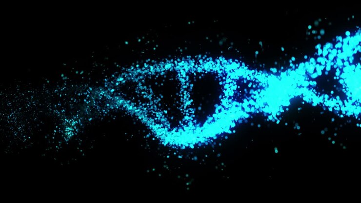 DNA molecule helix as a symbol for genetics code. Medicine and technology concept. Science biotechnology. Loop animation.