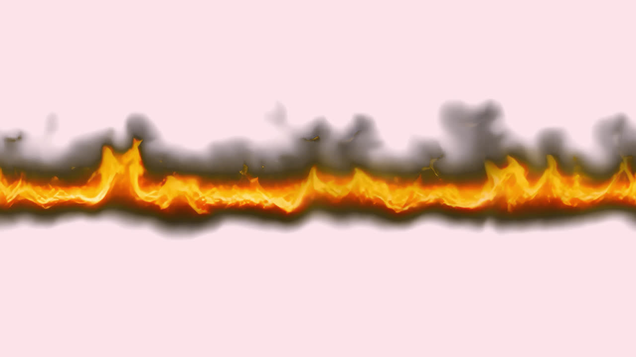 Fiery blaze against darkness animated overlay, transparent 4K video, alpha channel, ProRes 4444