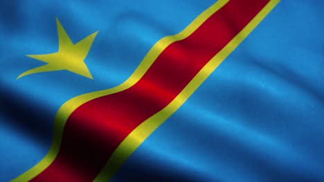 democratic republic of the congo flag waving in the wind. national flag of congo. sign of congo seamless loop animation. 4k