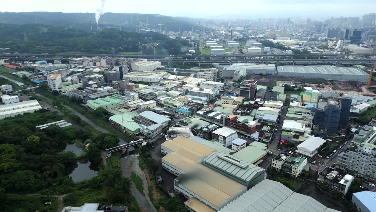 Aerial view of the industrial area of ​​Luzhu District in Taoyuan City, Taiwan.