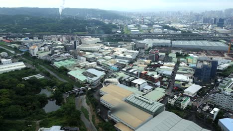 aerial view of the industrial area of ​​luzhu district in taoyuan city, taiwan.