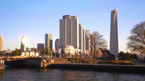 sunny morning in rotterdam city