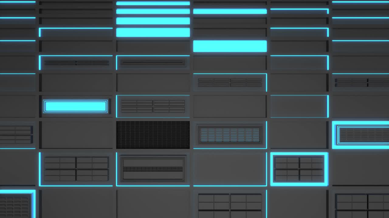 애니메이션 미래의 기술적 또는 산업적 배경 루프