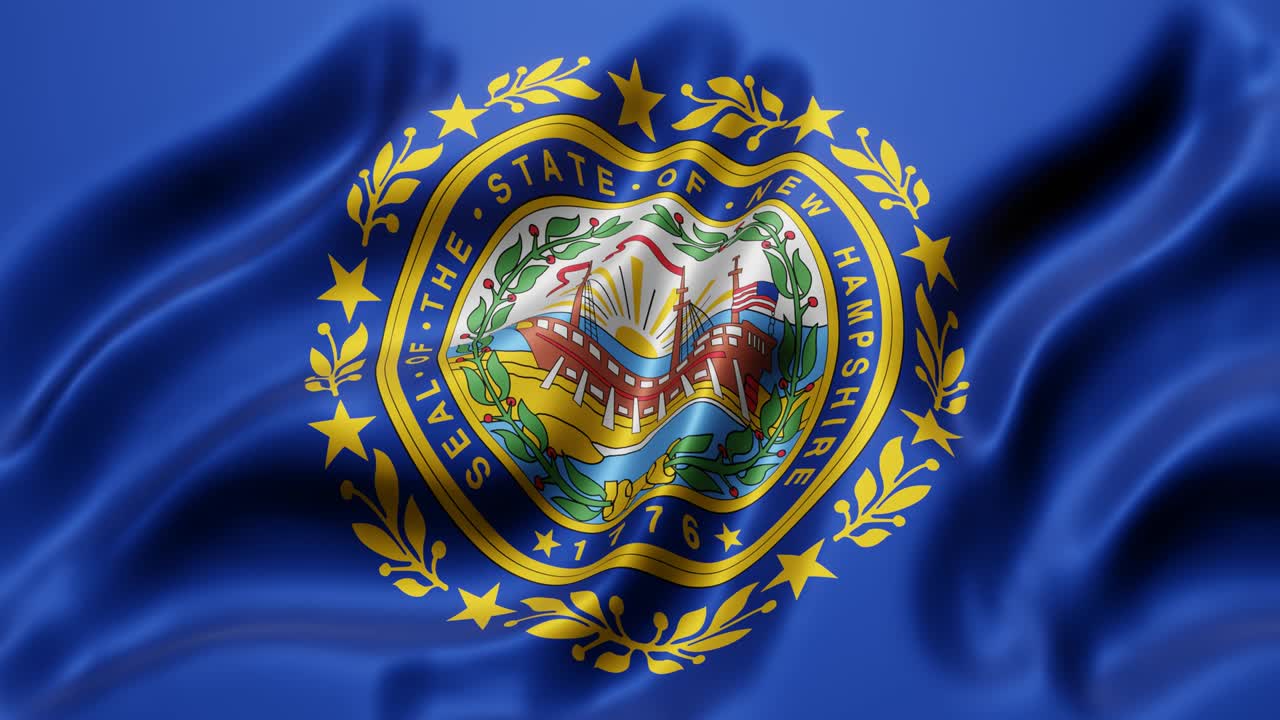 뉴햄프셔 미국 국기 흔들기