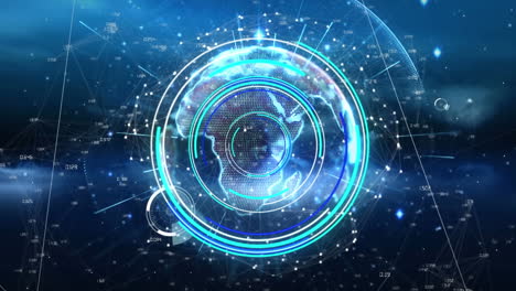animación del procesamiento de datos de escaneo de alcance sobre un fondo oscuro