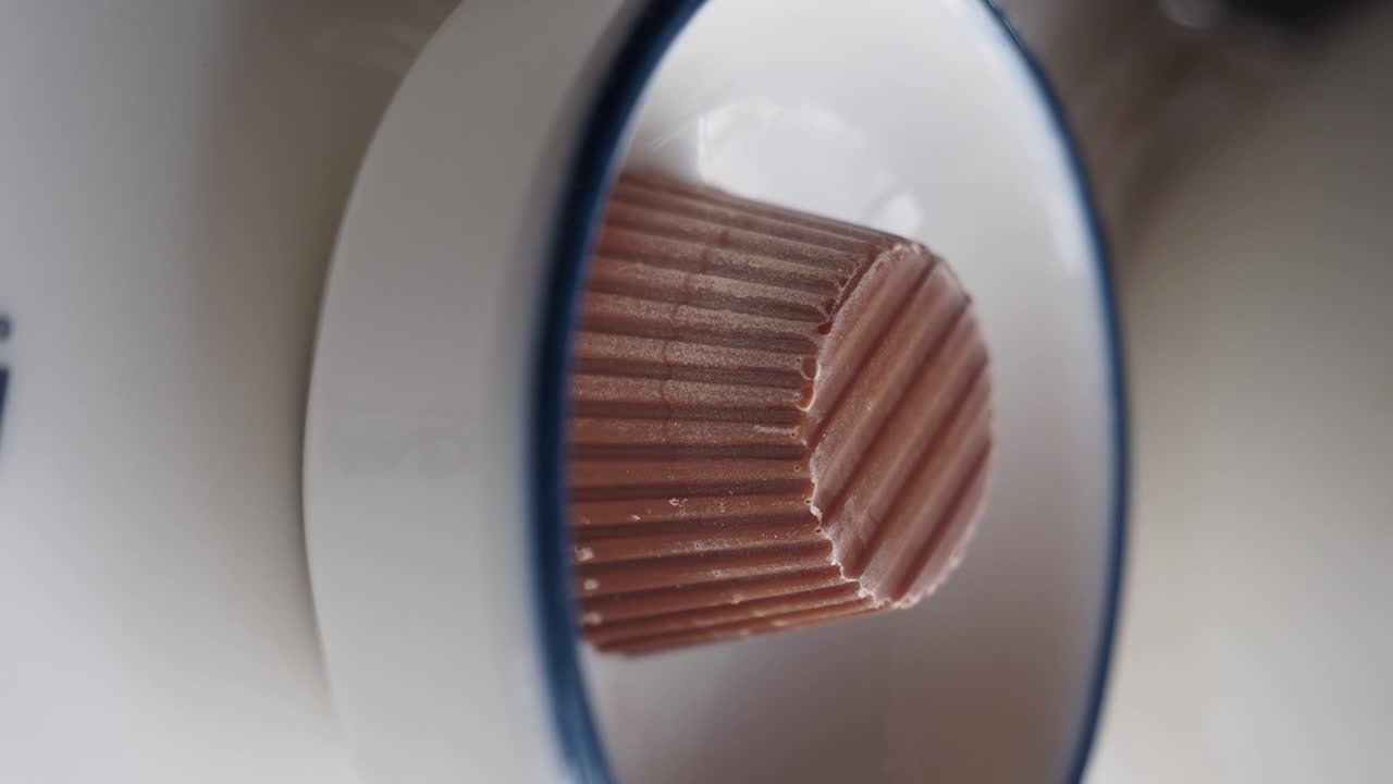 Close-up of a chocolate knob
