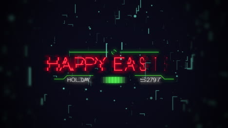 Happy-Easter-on-digital-screen-with-HUD-elements