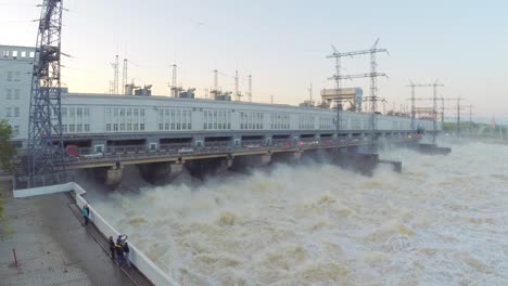 high water at hydroelectric power plant